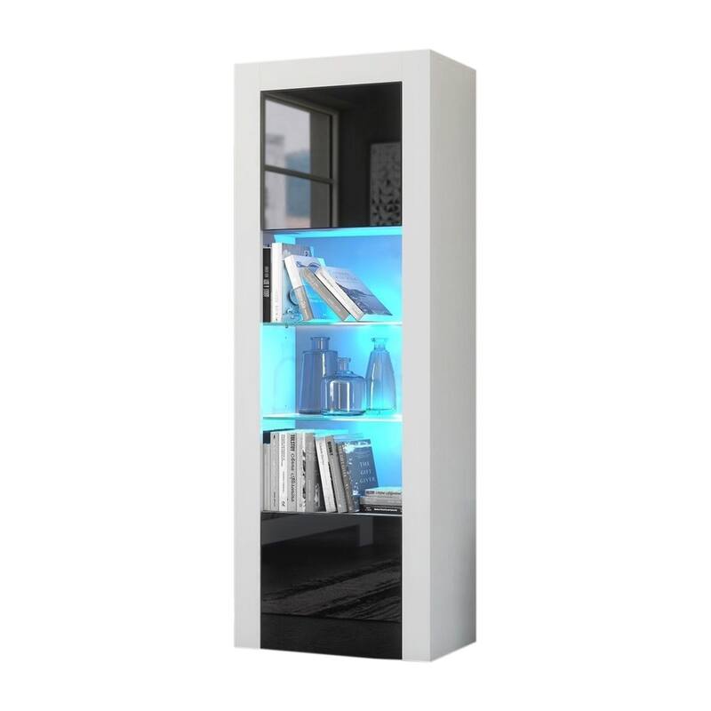 Milano Matte LED Bookcase w/ High-gloss Front
