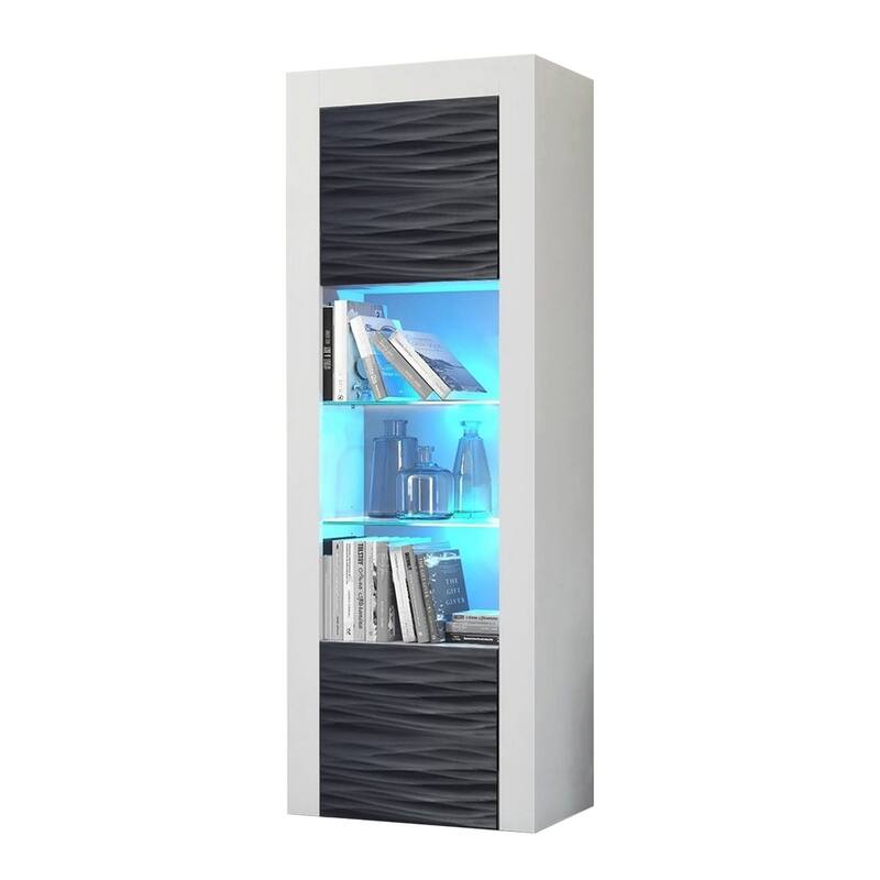 Milano Matte LED Bookcase w/ High-gloss Front