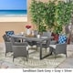 Moralis Outdoor 6-Seater Acacia Wood Dining Set with Wicker Chairs by Christopher Knight Home - Thumbnail 1