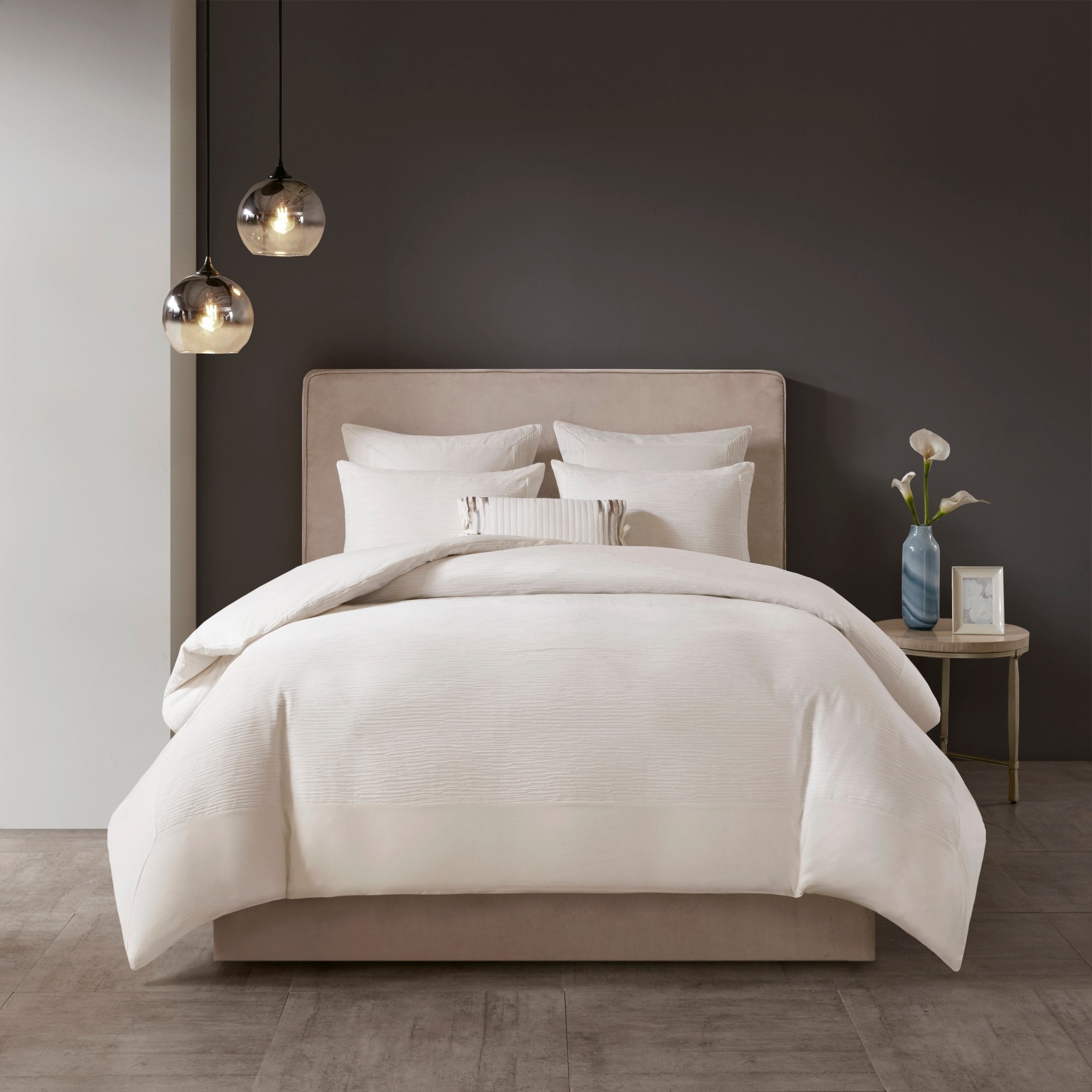 N Natori Hanae Cotton Blend Yarn Dyed 3 Piece Comforter Set 2 N Natori Hanae Cotton Blend Yarn Dyed