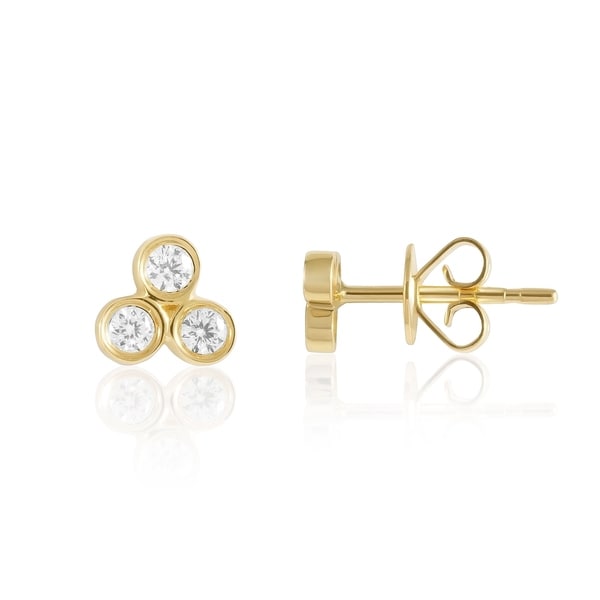 14kt Gold 3 Stone Diamond Stud Earrings Free Shipping Today 14kt Gold 3 Stone Diamond Stud Earrings