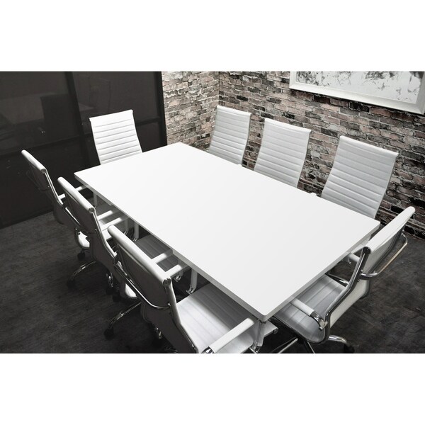 white gloss meeting table