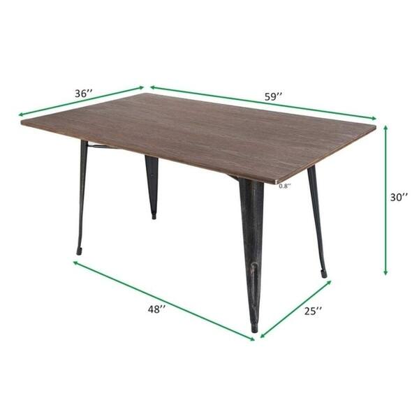 Merax Antique Style Rectangular Dining Table With Metal Legs