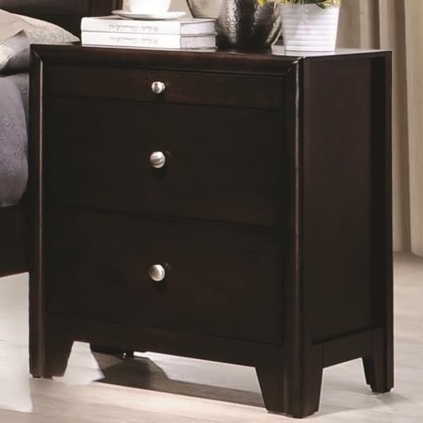 shop wooden nightstand with 2 drawers & 1 pull-out tray