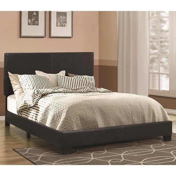 Leather Upholstered Eastern King Size Platform Bed, Black - Bed Bath ...