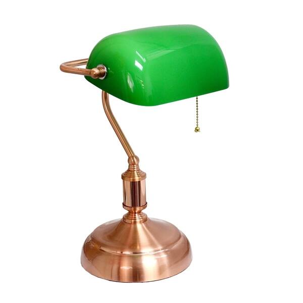 Shop Elegant Designs Executive Banker S Desk Lamp With Green Glass