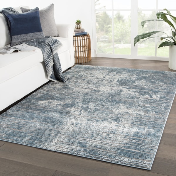 Shop Galaway Abstract Blue/ Gray Area Rug 8'10" x 12' On Sale Free Shipping Today