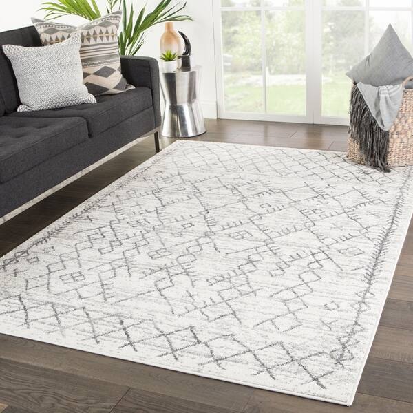 Apana Trellis White Light Gray Area Rug 4 3 X 6 1 Apana Trellis White Light Gray Area Rug 4 3 X 6 1