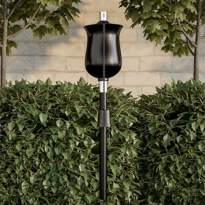 Outdoor Torch Lamp 45" Metal Fuel Canister Pure Garden