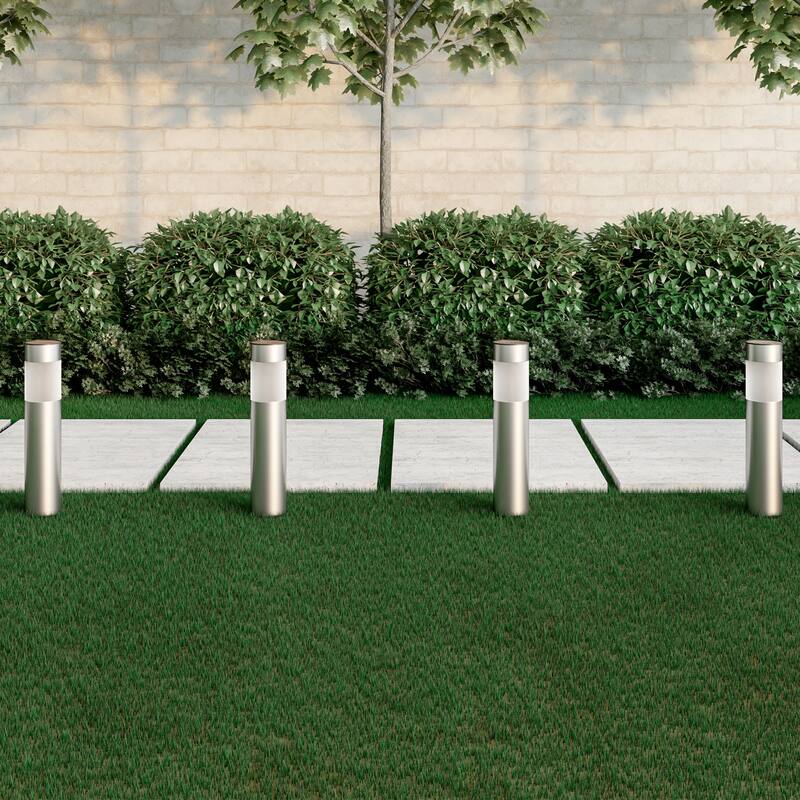 Solar Path Bollard Lights, Set of 6 15" Pure Garden - N/A