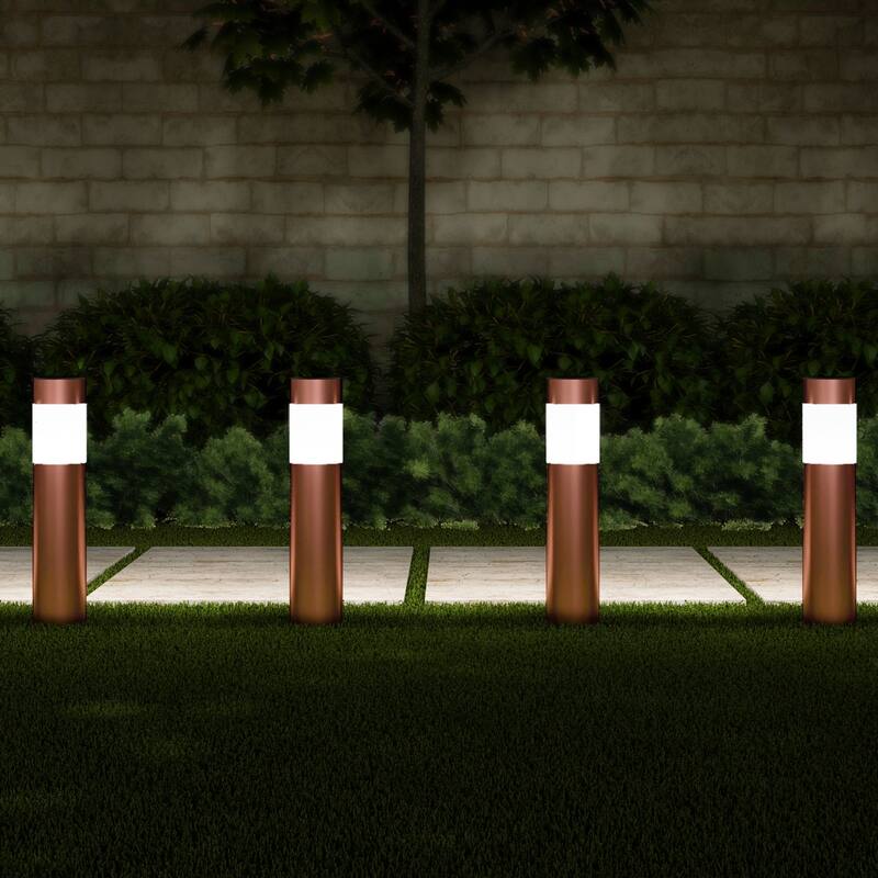 Solar Path Bollard Lights, Set of 6 15" Pure Garden - N/A