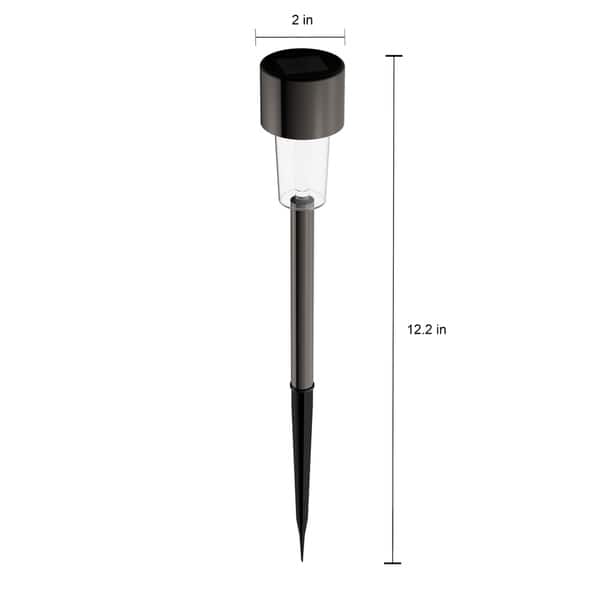 dimension image slide 1 of 3, Solar Path Lights 12.2" Stainless Steel Set of 12 Pure Garden