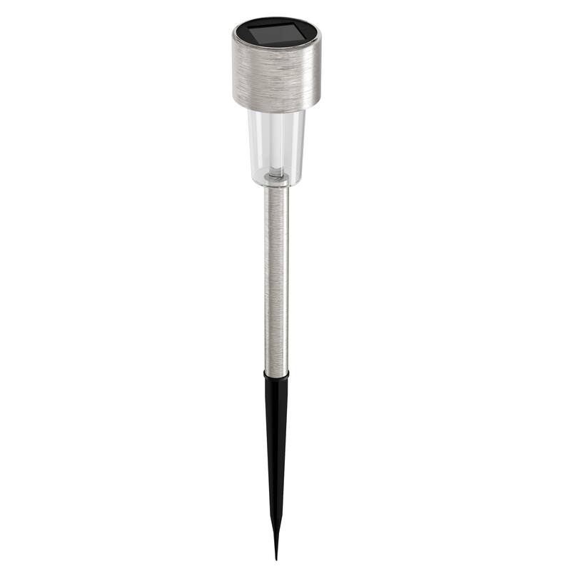 Solar Path Lights 12.2" Stainless Steel Set of 12 Pure Garden - N/A