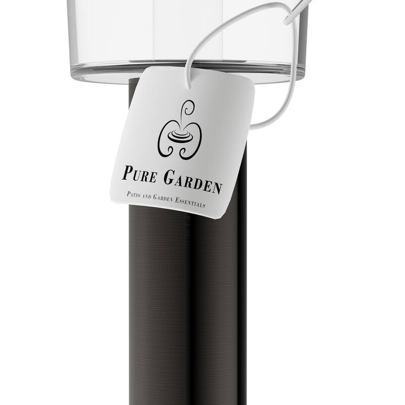 Solar Path Lights 12.2" Stainless Steel Set of 12 Pure Garden - N/A