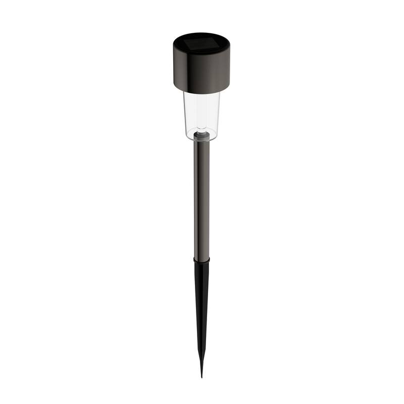 Solar Path Lights 12.2" Stainless Steel Set of 12 Pure Garden - N/A