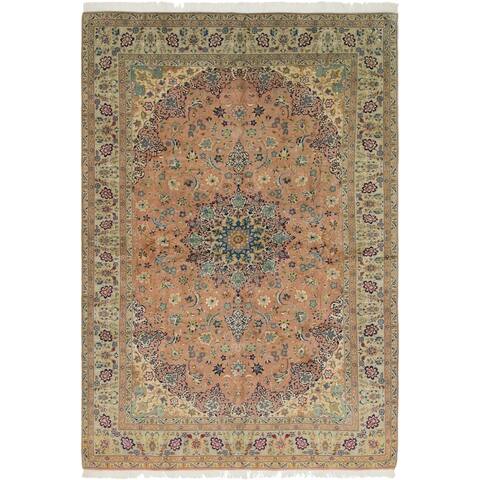 Hand Knotted Isfahan Silk & Wool Area Rug - 6' 6 x 9' 8