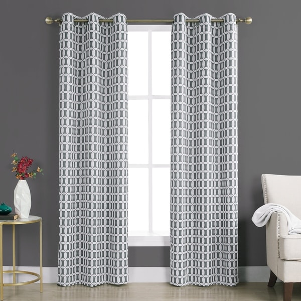 Sun Zero Murphy Geometric Blackout Rod Pocket Curtain Panel