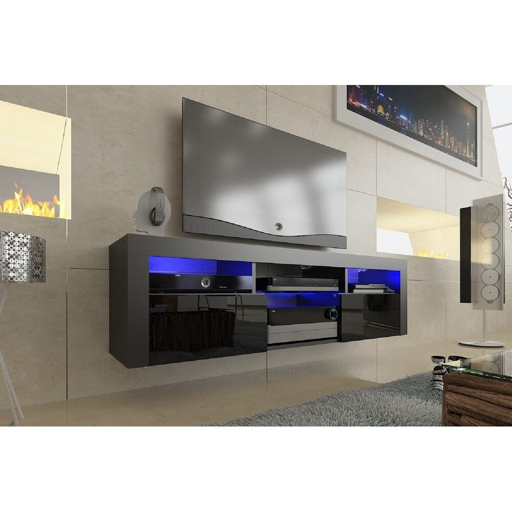 Shop Bari 160 Wall Mounted Floating 63 Tv Stand With 16 Color