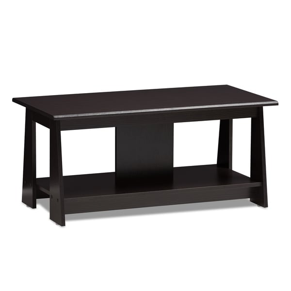Urban Designs Cecily Wooden Coffee Table in Wenge Brown Finish - wood