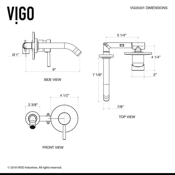 VIGO Olus Wall Mount Bathroom Faucet