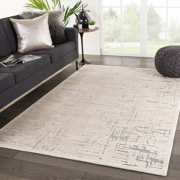 Eimes Abstract Beige/ Brown Area Rug - 5' x 7'6"