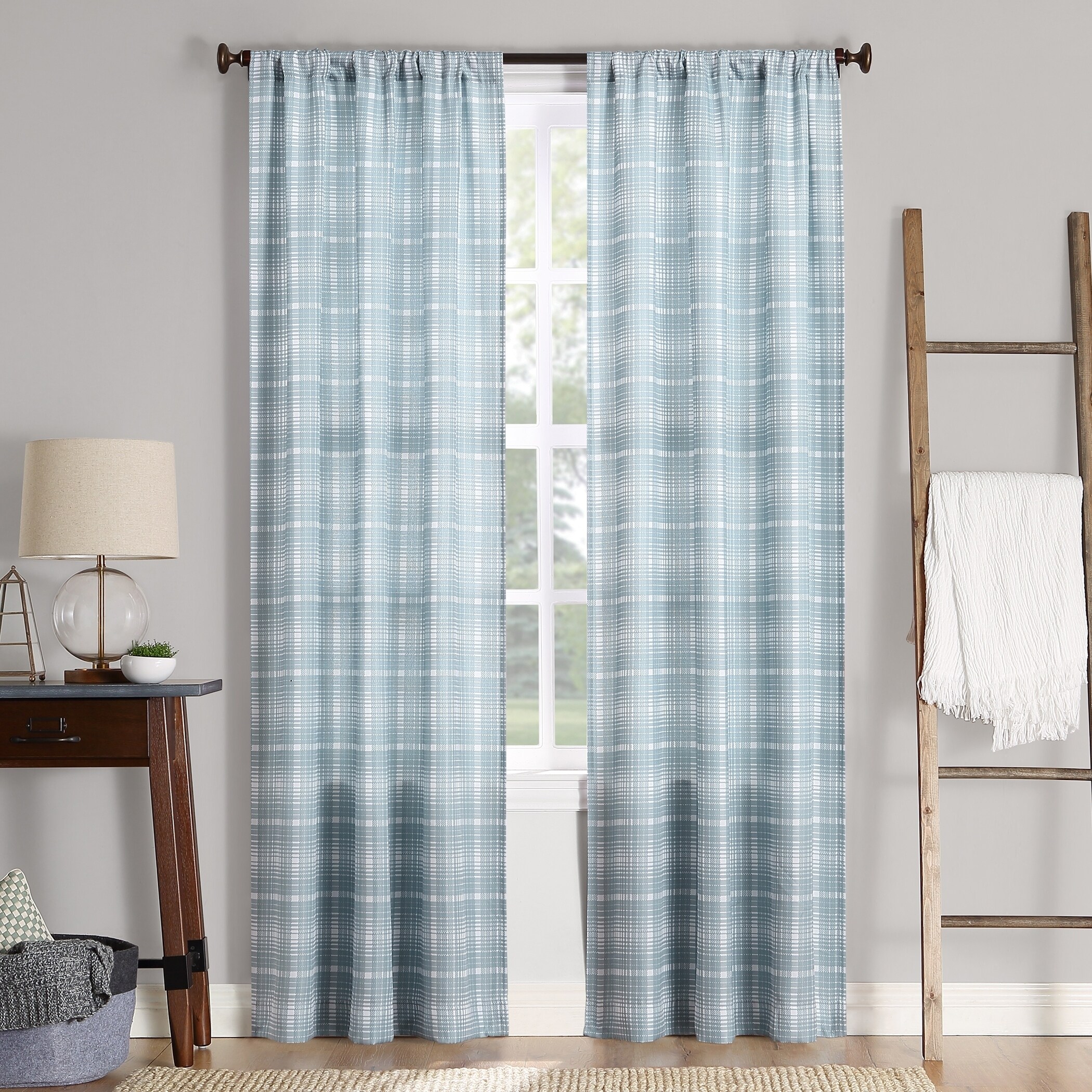 Shop No 918 Sebastian Plaid Semi Sheer Rod Pocket Curtain Panel