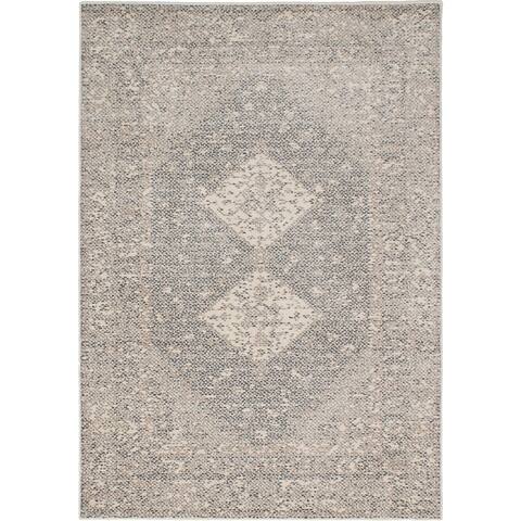 ECARPETGALLERY Machine Woven Bijar Grey Polypropylene Rug - 5'3 X 7'3