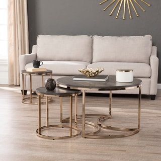 SEI Furniture Henderson Round 3-piece Nesting Coffee Table