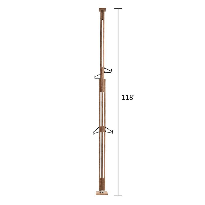 Bike Rack - Adjustable Wood Hanger for Storing - Floor to Ceiling Tension Mount Extends from 7 to 10-Feet by Rad Sportz (Brown)