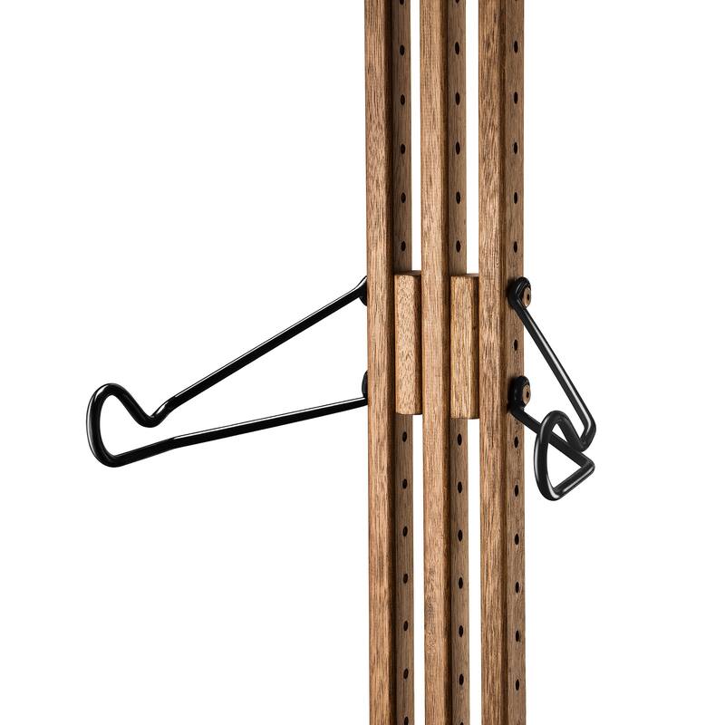 Bike Rack - Adjustable Wood Hanger for Storing - Floor to Ceiling Tension Mount Extends from 7 to 10-Feet by Rad Sportz (Brown)