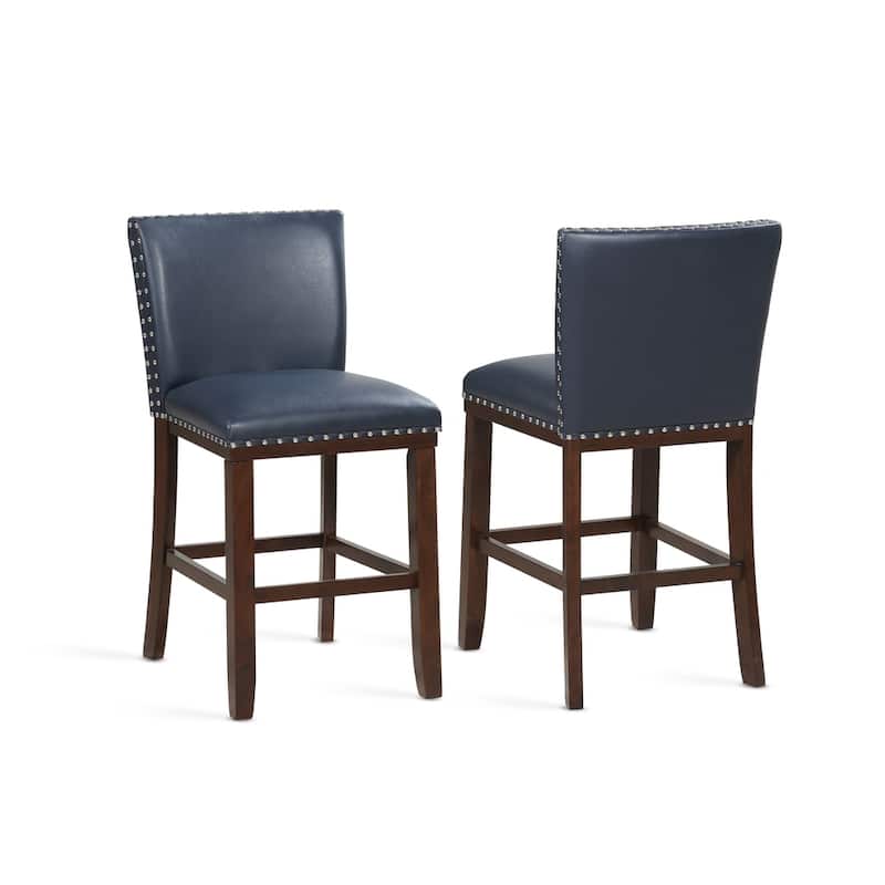 Toledo Upholstered Counter Stools (Set of 2) by Greyson Living - Navy Blue