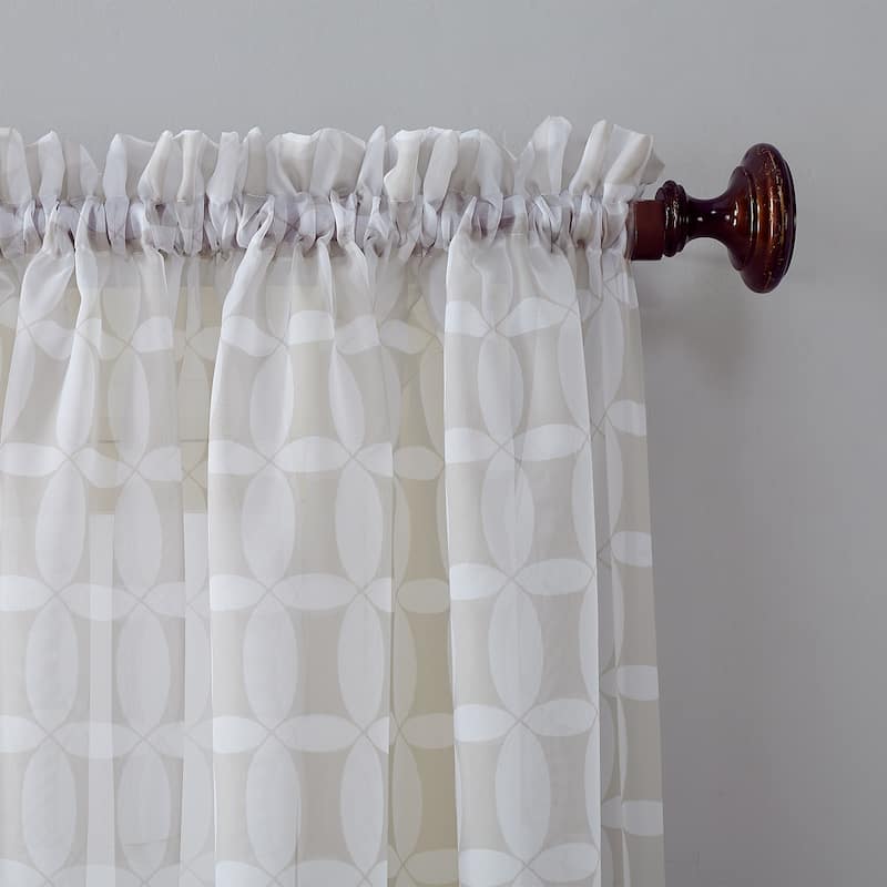 No. 918 Miller Geometric Sheer Rod Pocket Curtain Panel