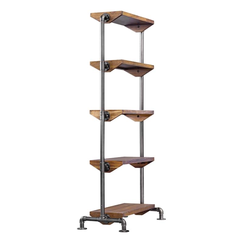Uttermost Rhordyn Aged Gunmetal Industrial Etagere