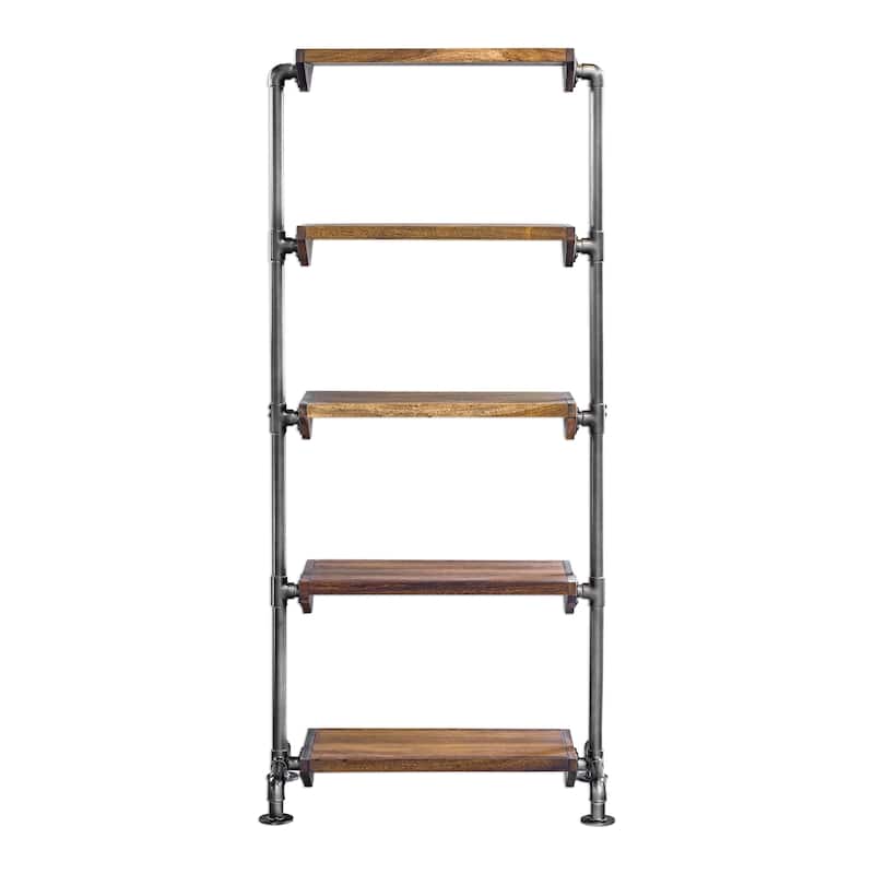 Uttermost Rhordyn Aged Gunmetal Industrial Etagere