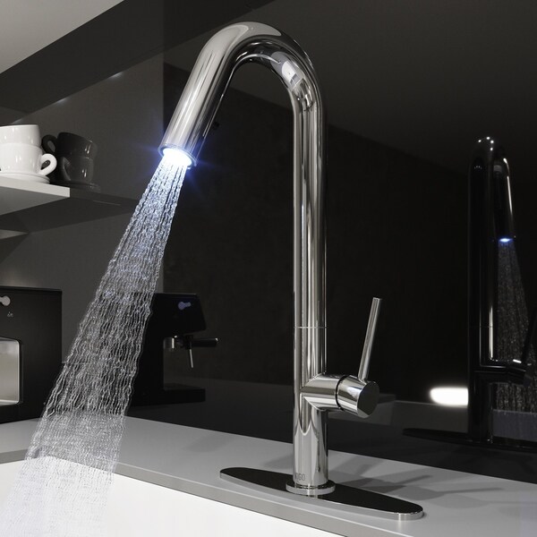 Shop Vigo Oakhurst Chrome Led Pull Down Kitchen Faucet With Deck