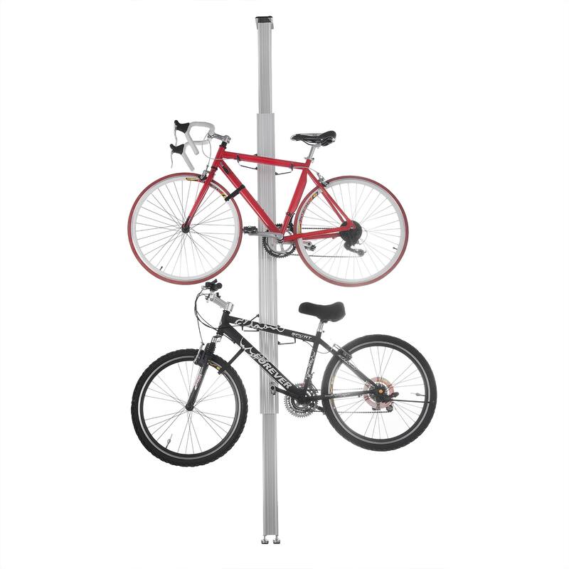 Bike Rack - Adjustable Aluminum Bicycle Hanger for 2 Bikes - 7-11ft Floor to Ceiling Tension Mount Bike Storage by RAD Cycle