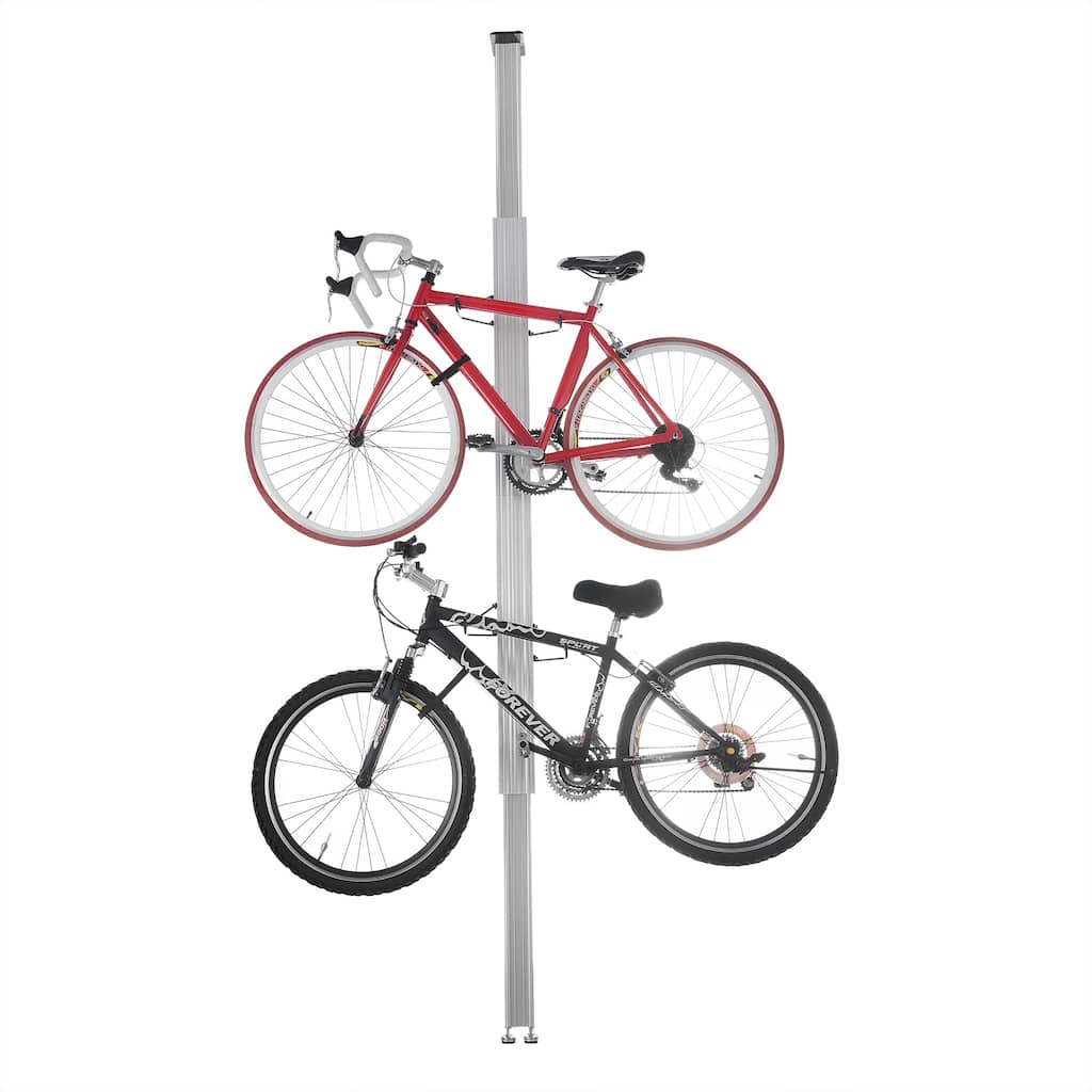 Bike Rack - Adjustable Aluminum Bicycle Hanger for 2 Bikes - 7-11ft Floor to Ceiling Tension Mount Bike Storage by RAD Cycle