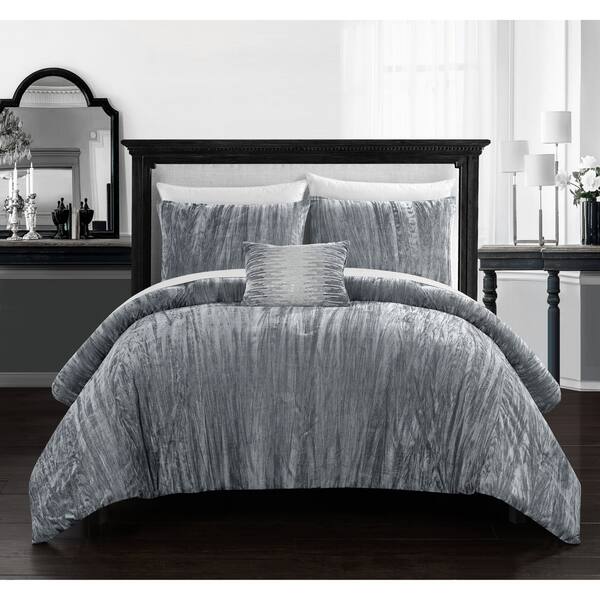 Shop Chic Home Kerk 4 Piece Comforter Set Crinkle Crushed Velvet