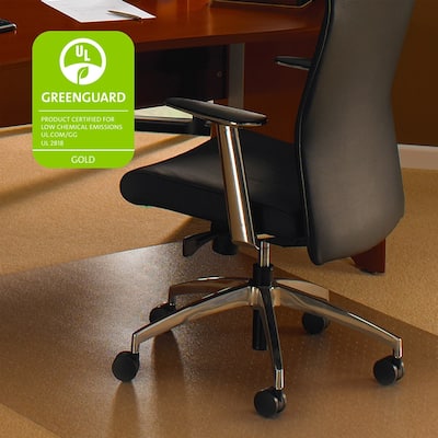 Cleartex Rectangular Floor Protection Chairmat - XXL, 60"x60", Clear