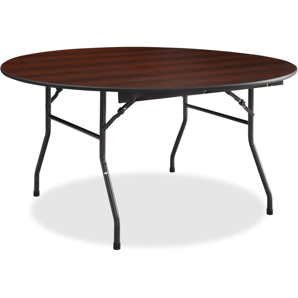 Lorell Banquet Table - Round, 5/8" Thick Top, 60"x18", Mahogany