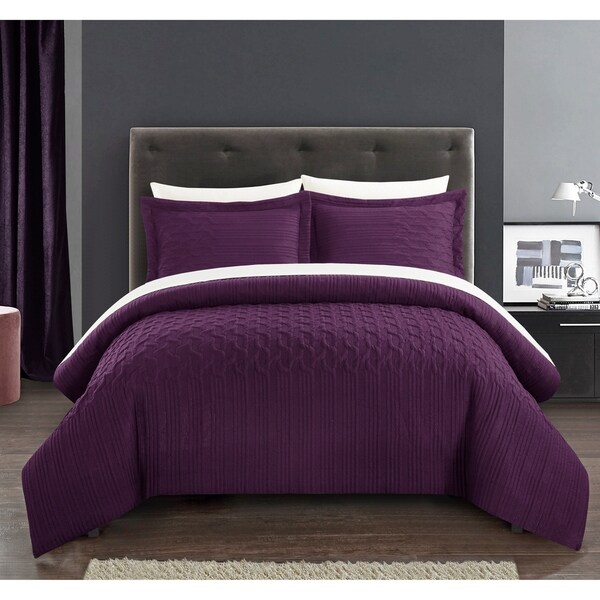 Chic Home Jas 3 Piece Comforter Set Embossed Quilted Vine Pattern