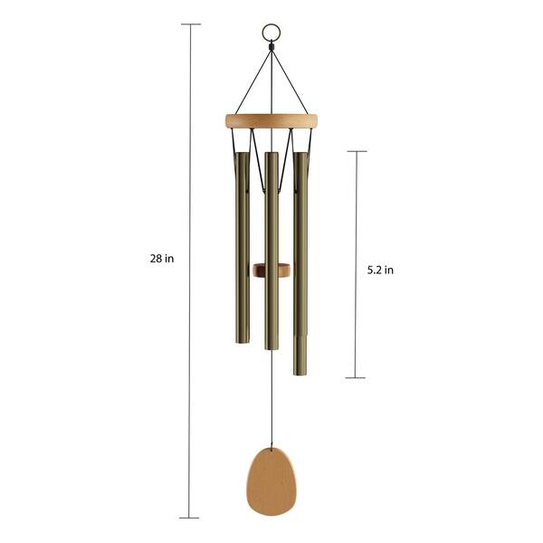 dimension image slide 0 of 3, Metal and Wood Wind Chime- 34.5" Tuned Metal Wind Chimes by Pure Garden