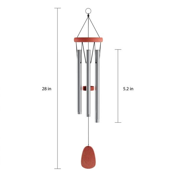 dimension image slide 2 of 3, Metal and Wood Wind Chime- 34.5" Tuned Metal Wind Chimes by Pure Garden