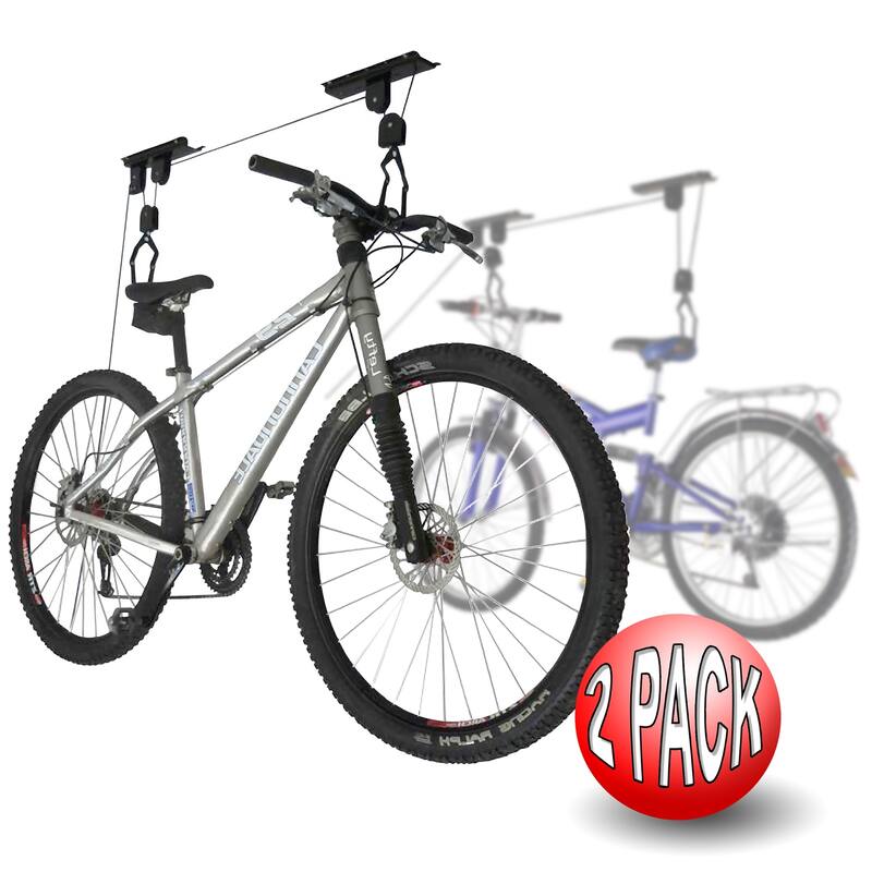 2-Pack RAD Cycle Products Bike Lift Hoist Garage Mtn Bicycle Hoist 100LB Cap