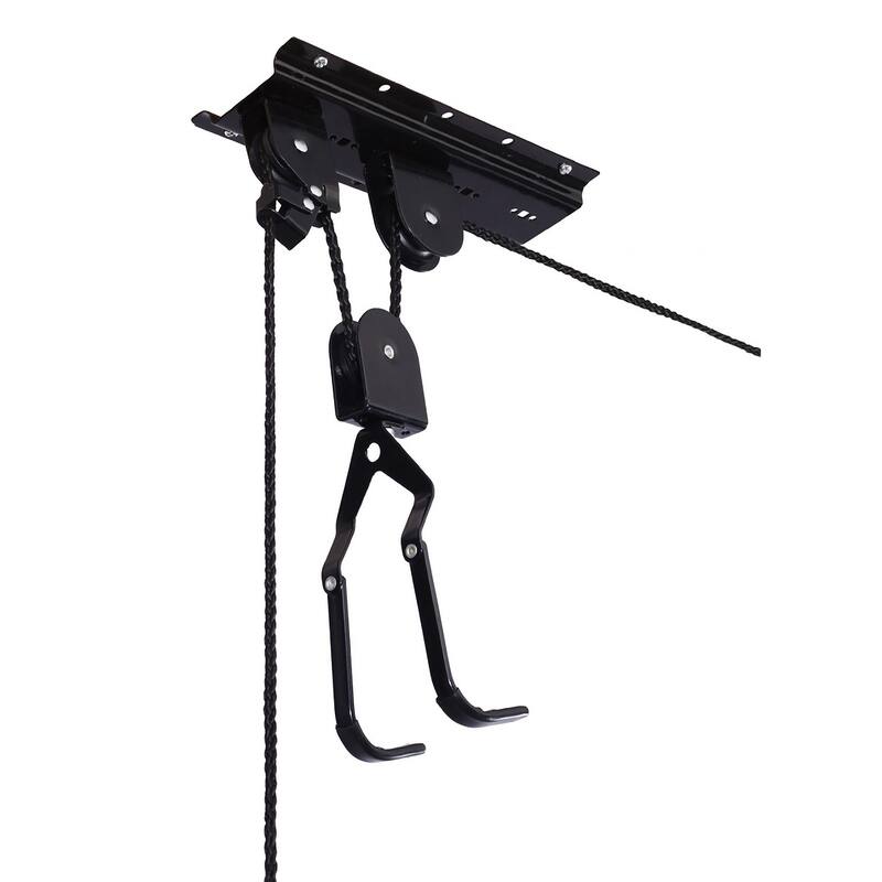 4-Pack Bike Hanger Set - Overhead Hoist Pulley System with 100lb Capacity Each - Secure Garage Ceiling Storage by Rad Cycle