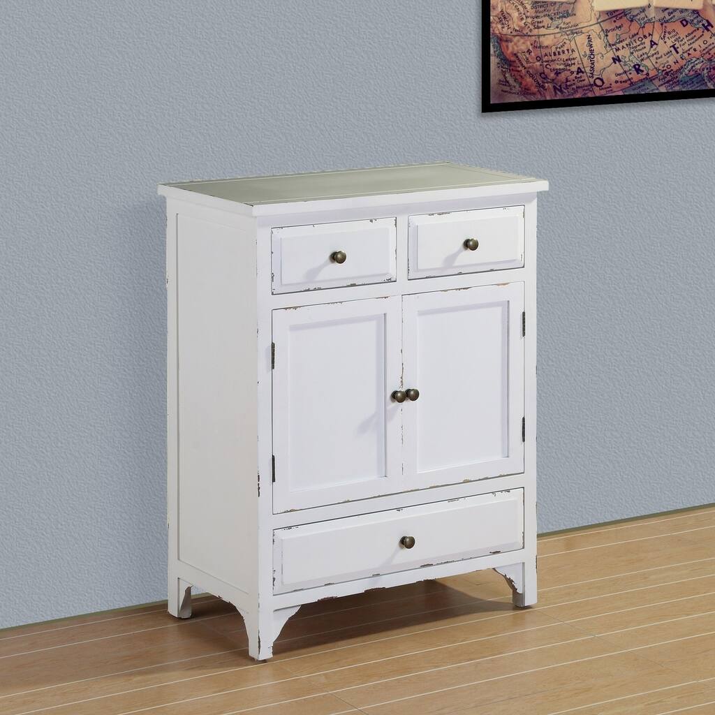 Best Quality Furniture Distressed Vintage 2-door, 3-drawer Cabinet