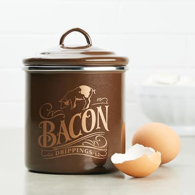 Ayesha Collection Enamel on Steel Bacon Grease Can, 4-Inch by 4-Inch