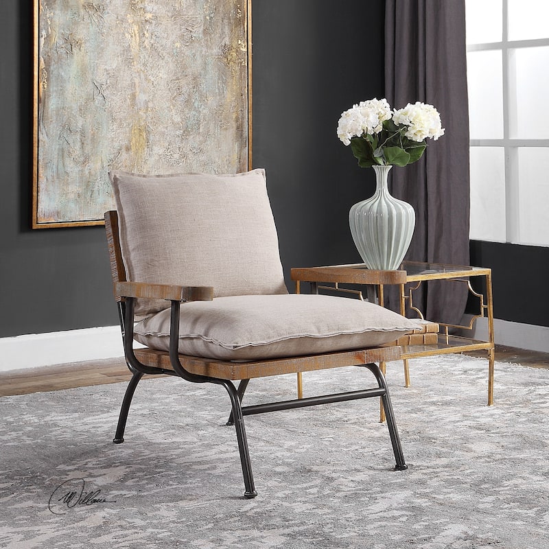 Uttermost Declan Natural Weathered Oak Accent Chair