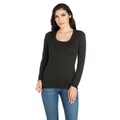 24/7 Comfort Apparel Women's Long Sleeve Scoop Neck Top