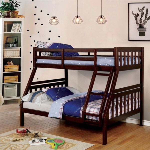 Furniture of America Jaiz Transitional Solid Wood Slatted Bunk Bed
